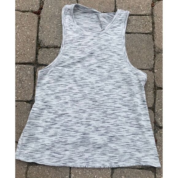 Lululemon Workout Tank Top Racerback Athletic Sleeveless White Gray Size 6 - Picture 4 of 6